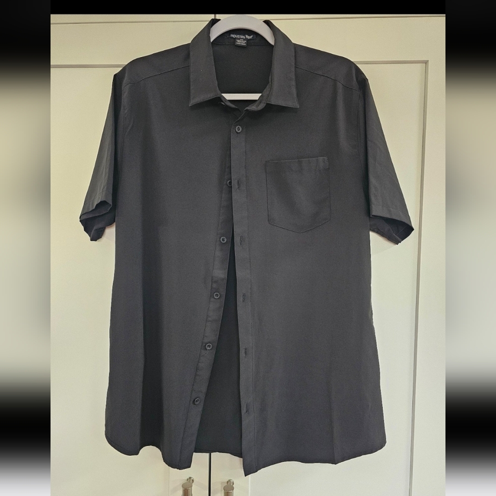 Men's Charcoal Button Down Shirt - Medium